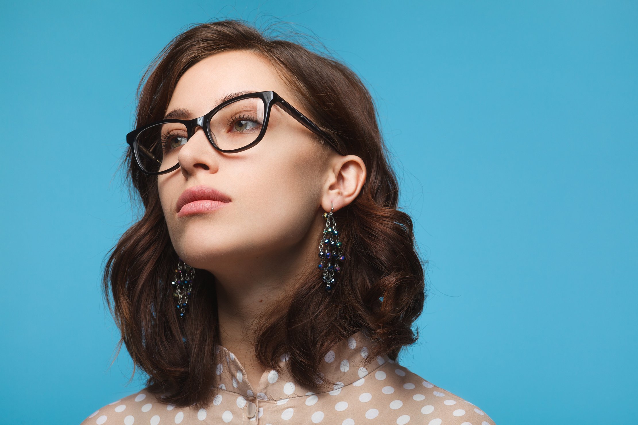 Elegant model in glasses